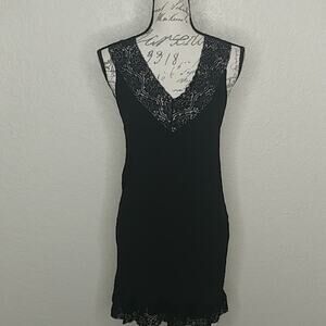 Black Swan Sleeveless Lace Trim Dress Black Size S